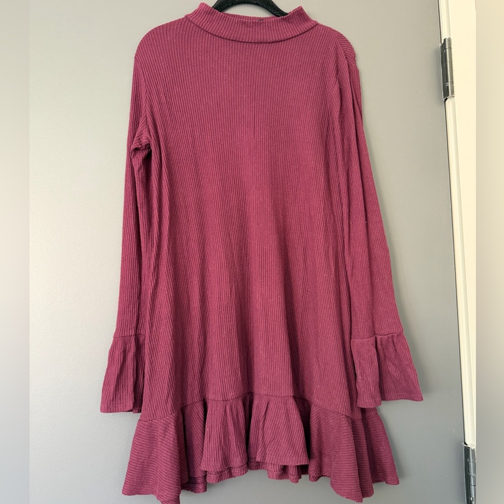 Express Ribbed Knit Deep Purple Sweater Dress